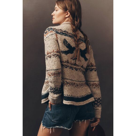 New Anthropologie Pilcro Long-Sleeve Mock-Neck Bird Jumper Size M - Picture 2 of 13